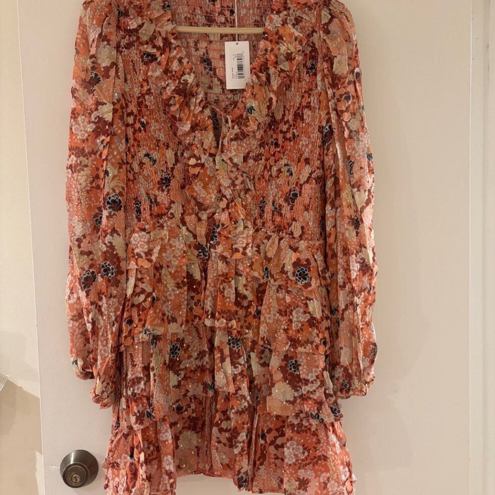 Ulla Johnson Tamara Silk Mini Dress Sz10 $695 price tag attached Brand New tags